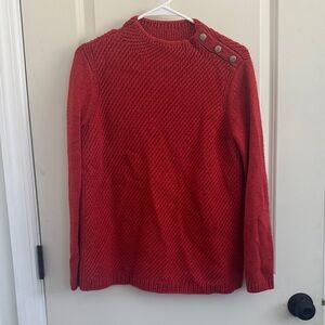Burnt orange textured sweater with Button Detail